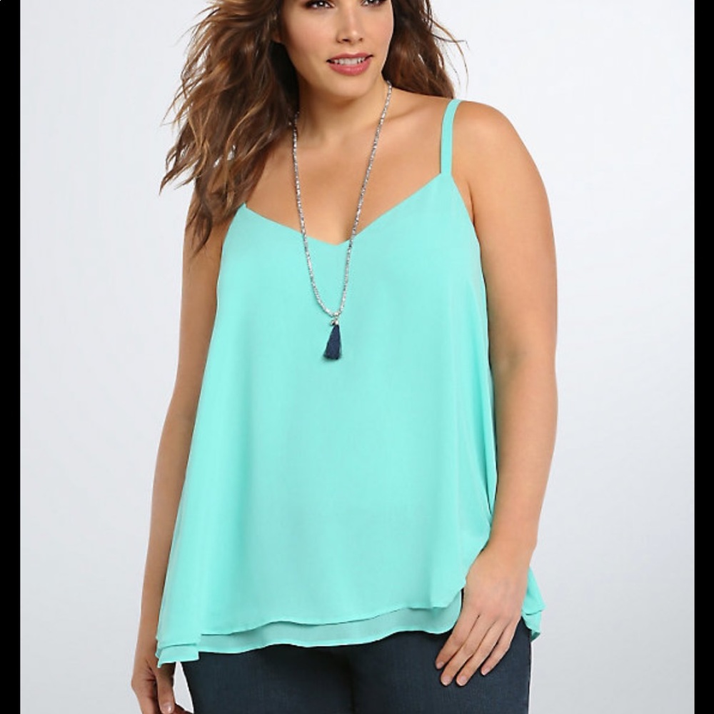 Torrid Turquoise sheer tank top